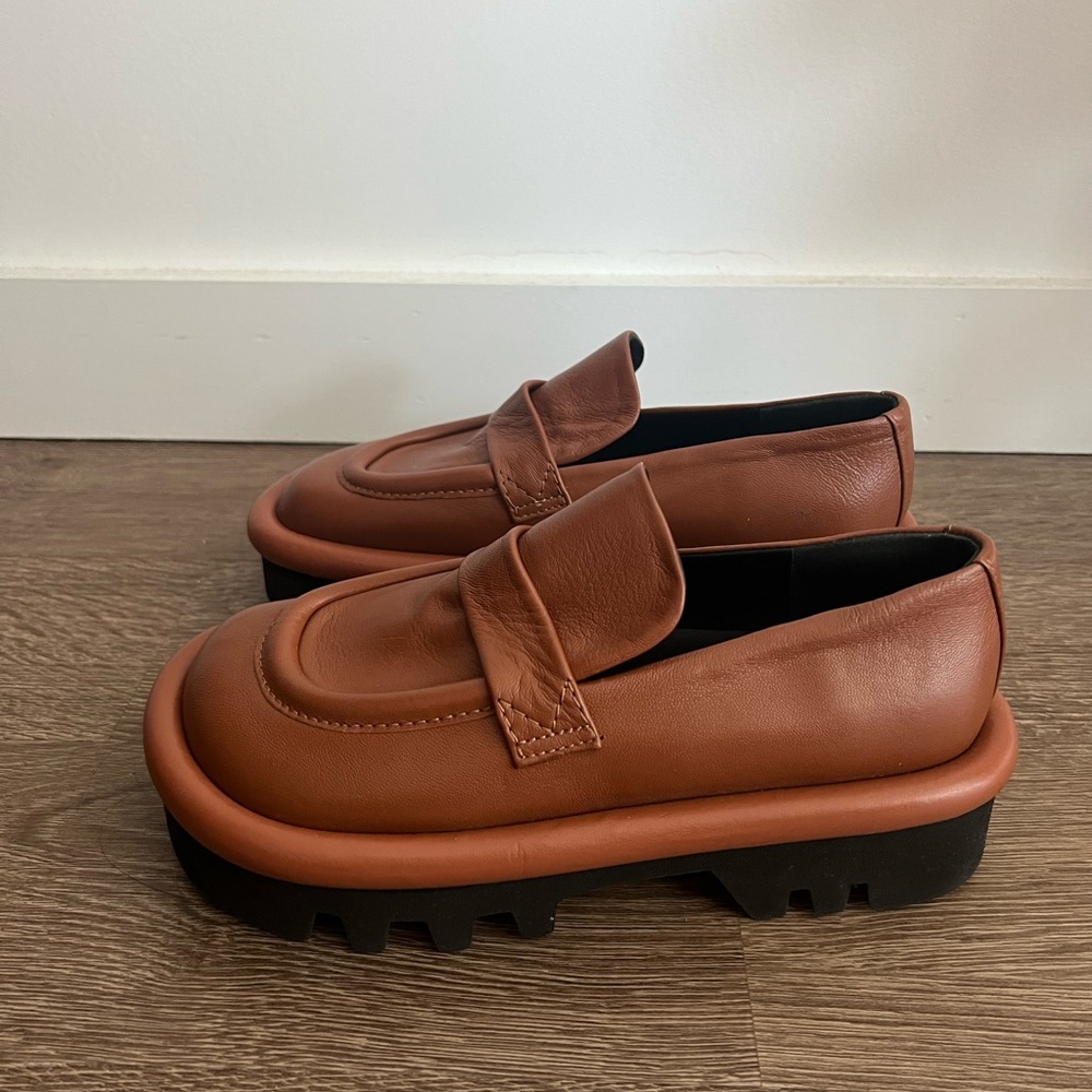 Jw anderson bumper loafers sz 36/6 cognac caramel color